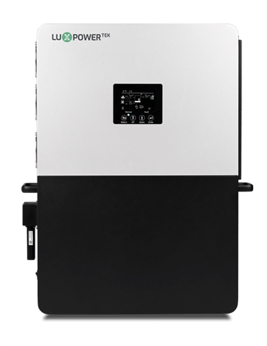 inversor solar . integrado con 2 controladores de carga solar MPPT, rangos MPPT de 120 v a 385 v . potencia de 6kw
